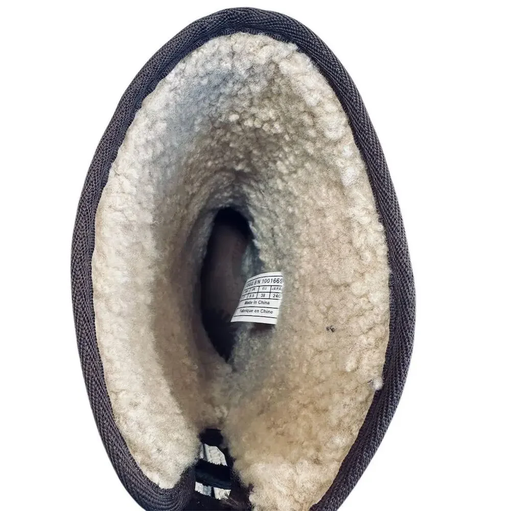 UGG Women's‎ Haywell Mid-Calf Boots Brown Size 7 Winter Sheepskin Lined